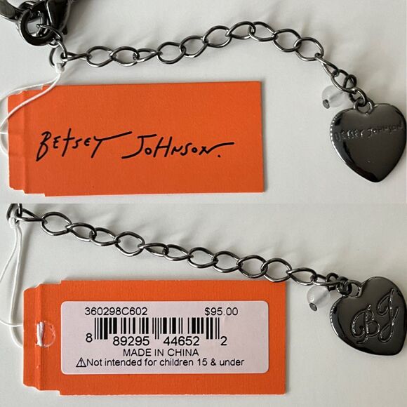 Betsey Johnson Red Rhinestone Arrow Through The Heart Cupid Necklace - Picture 6 of 11